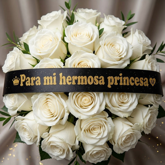 LISTÓN SATINADO DECORADO “PARA MI HERMOSA PRINCESA”