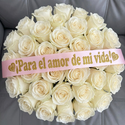 LISTÓN SATINADO DECORADO “PARA EL AMOR DE MI VIDA”