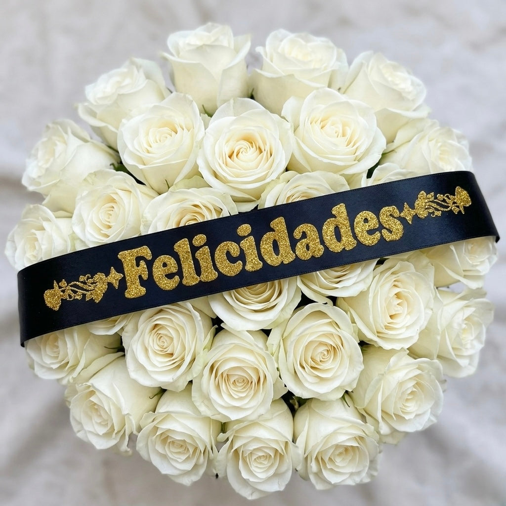 LISTÓN SATINADO DECORADO “FELICIDADES”