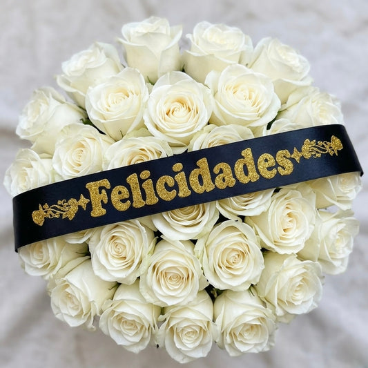 LISTÓN SATINADO DECORADO “FELICIDADES”
