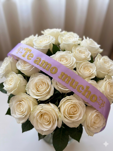 LISTÓN SATINADO DECORADO ("TE AMO MUCHO")