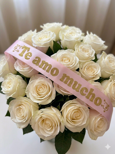 LISTÓN SATINADO DECORADO ("TE AMO MUCHO")